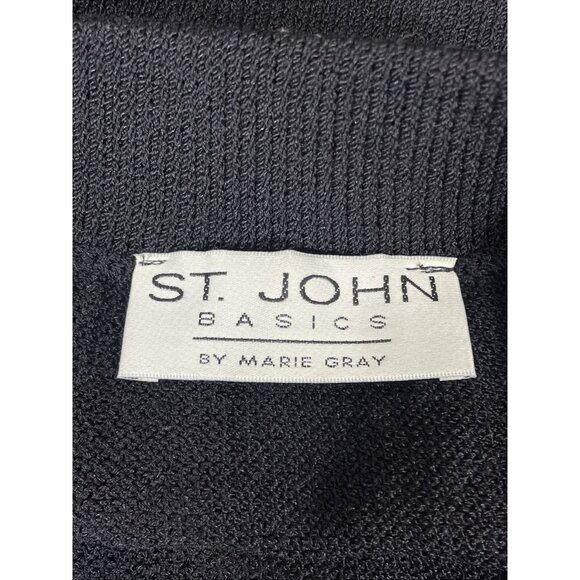 St John Basics Marie‎ Gray Santana Knit Skirt Womens Size Medium Black - Picture 6 of 8